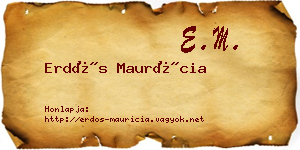 Erdős Maurícia névjegykártya
